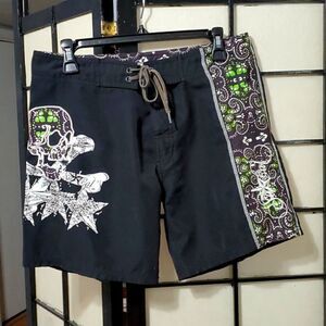 So Cal Skull Embroidered Board Shorts